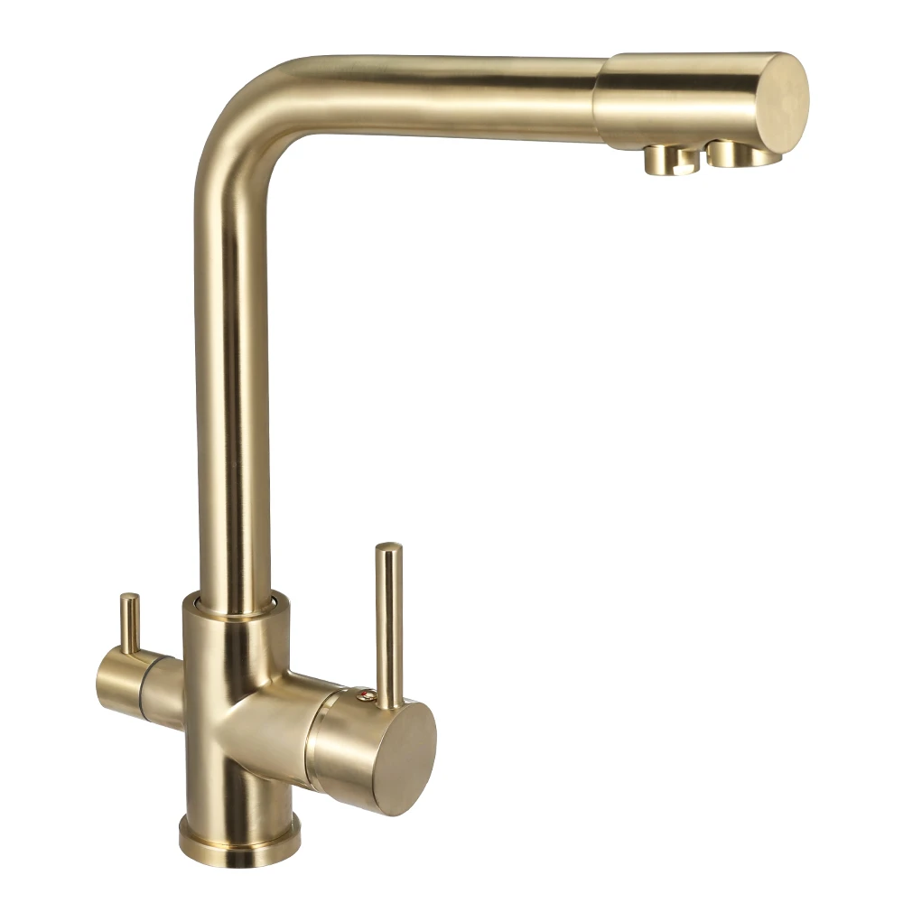 

Purifier Kitchen Faucet 360 Rotate Pure Drinking Water Tap Brushed Gold Brass Hot And Cold Water Mixer Taps Kitchen Crane