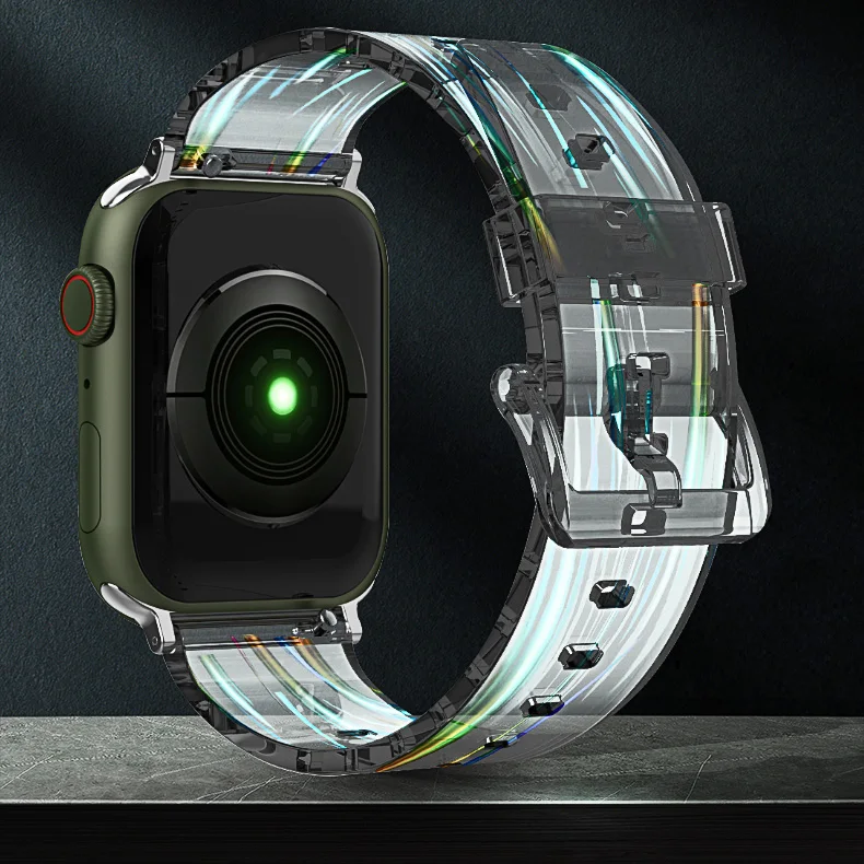 

Correa bracelet 45mm 41mm Transparent strap for apple watch 7 se 6 5 4 3 correa 42mm 38mm 44mm sport belt 44mm 40mm iwatch band