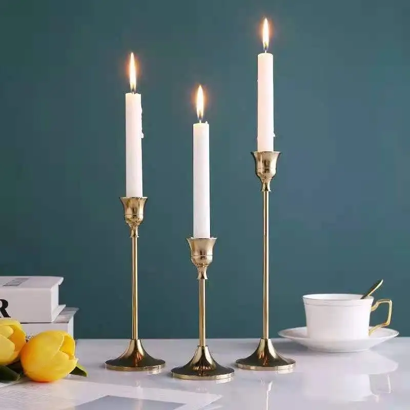 

Candlestick 3 Set Christmas Gift Metal Candle European Style Wedding Bar Party Home Decor Table Candles Holders Stick Dinner