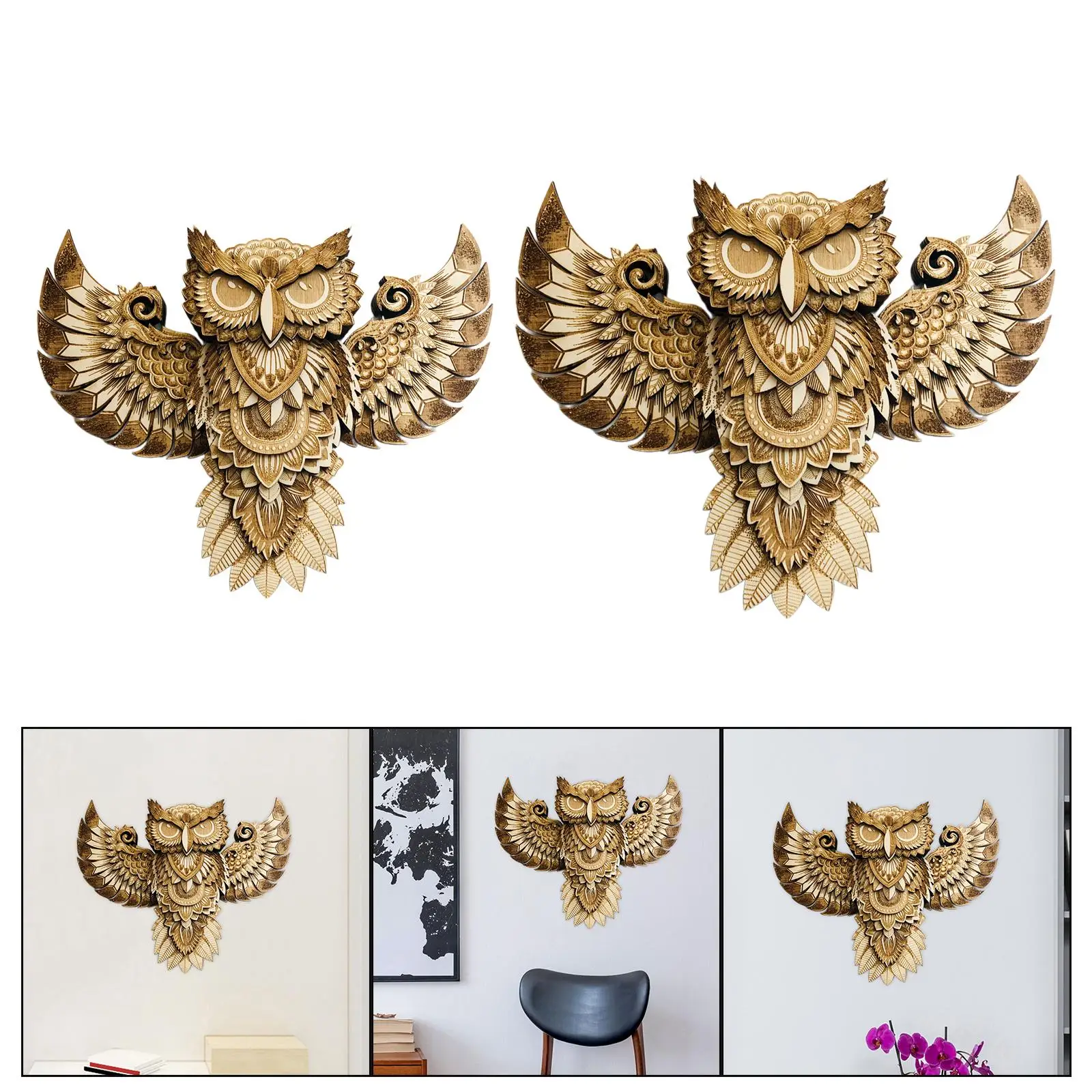 Деревянная сова украшение на стену животное скульптура для офиса спальни