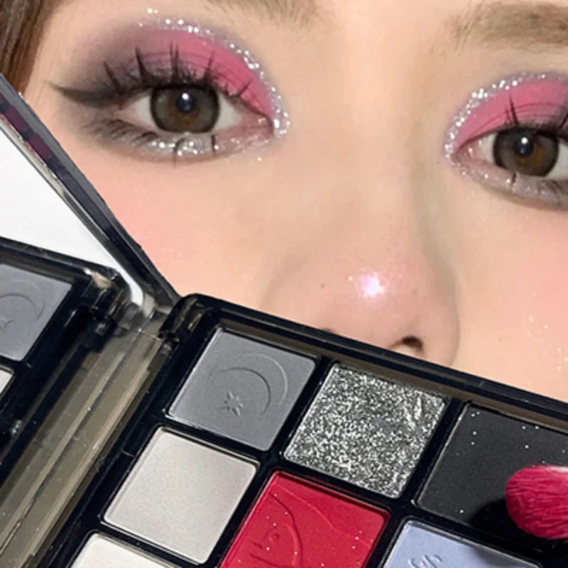 

Cement Grey Black Eye Shadow Palette Glitter Contour Pigments Palette Lasting Pearly Shimmer for Spice Girls Korean Makeup Kpop