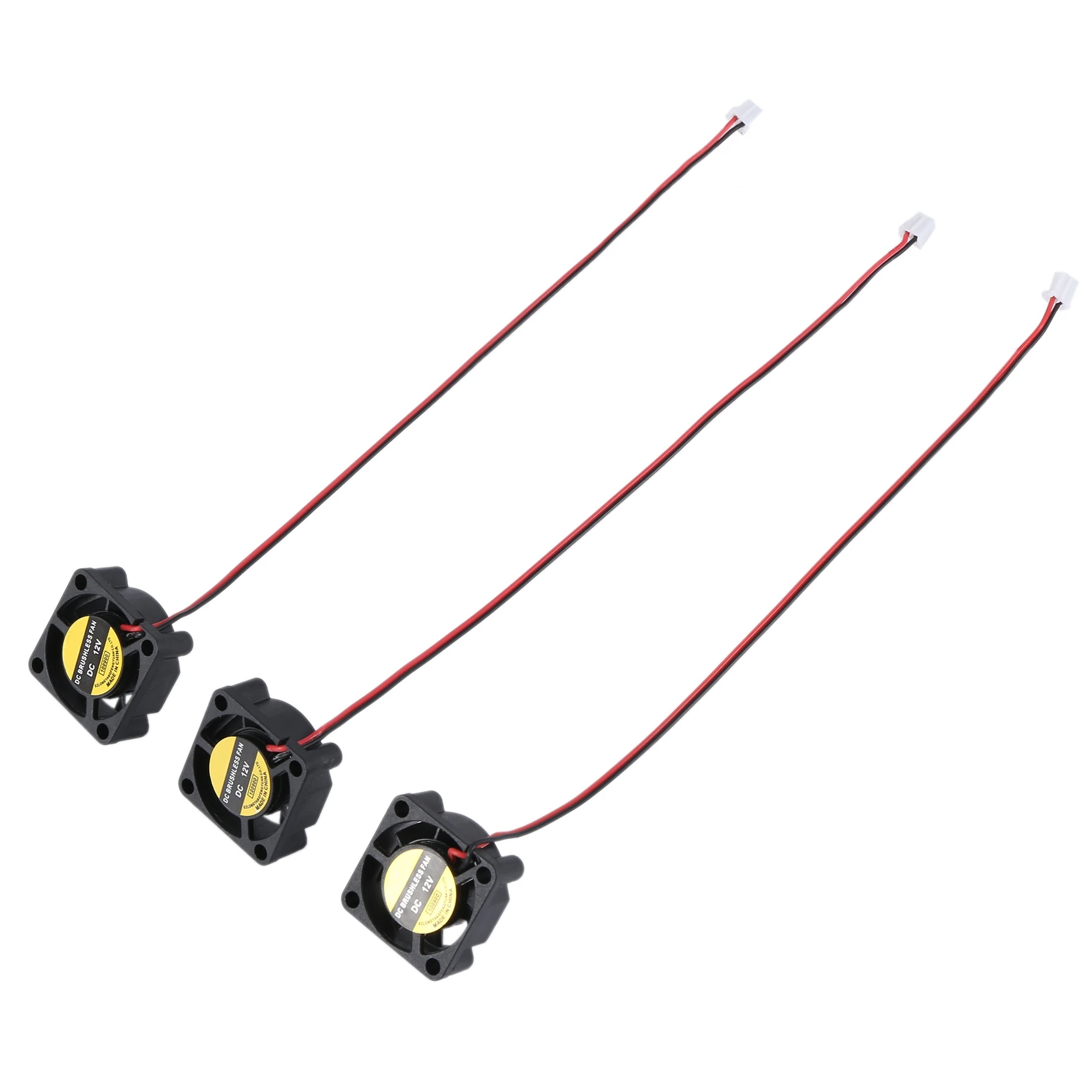 

3pcs DC 12V 0.1A 2Pin 25mm x25mm x10mm Mini Brushless Cooling Fan,black