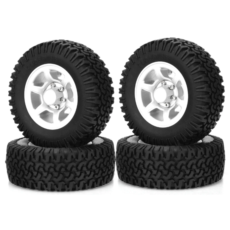 

4PCS Metal Rubber Tire RC Car Wheel Tire For 1/10 RC Crawler Car Axial Yeti Jr RC4WD D90 TF2 Tamiya CC01 2