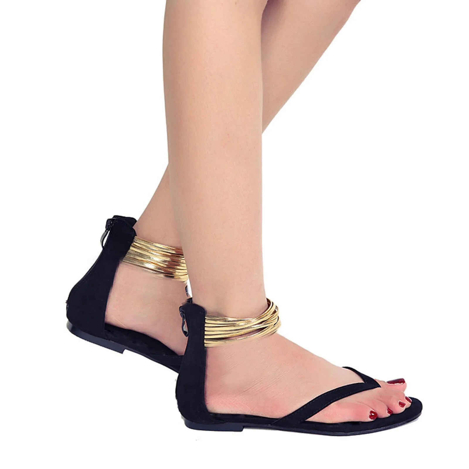 

Women Slippers Summer Sandals Toe Toe Flat Clip Breathable Beach Summer Casual Shoes Women Round Women's slipper