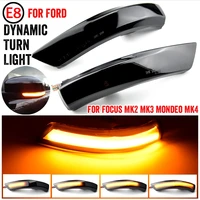 2x led dynamic wing door mirror indicator flowing water turn signal light for ford focus 2 3 mk2 mk3 mondeo mk4