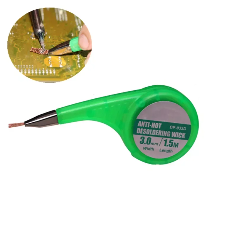 

Desoldering Braid Wick Solder Remover Sucker Anti Scalding Tin Removal Wire for Repairing PCB BGA Desoldering Wick 1.5/2M Cord