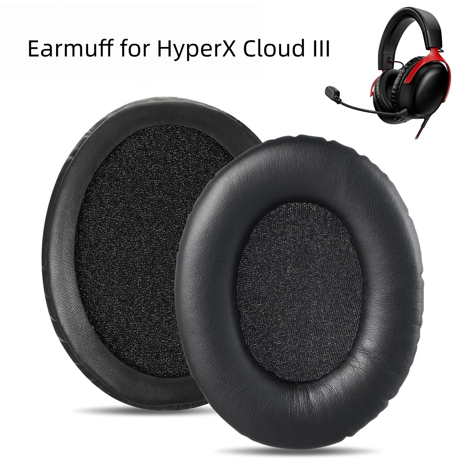 Фото Подходит для наушников HyperX Cloud III: чехол-накладка, поролоновая накладка, амбушюры. №2