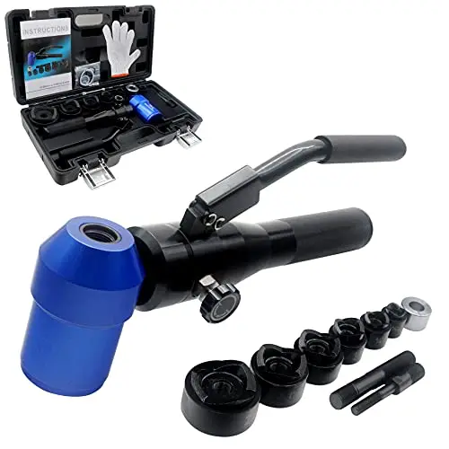

Hydraulic Knockout Hole Punch Set 1/2 to 2 inch Electrical Conduit Hole Cutter Set KO Tool Kit Metal Sheet Puncher (TPA-8)