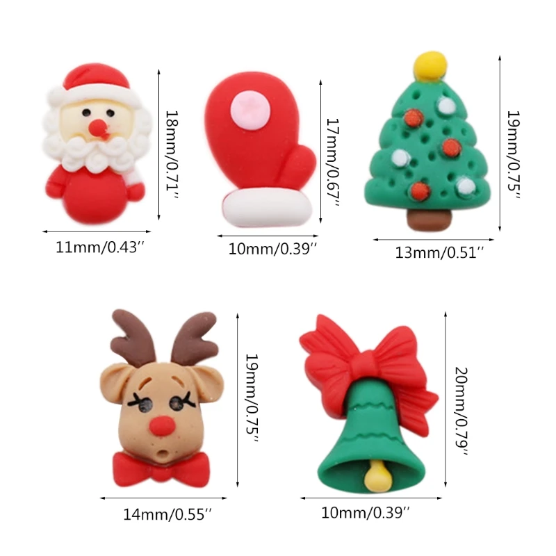 RXJC Подвески для ногтей акриловых Рождественские подвески Смола елки Джингл