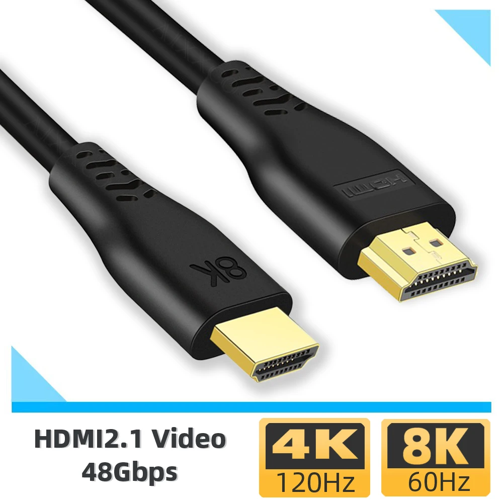 

HDMI 2.1 Cable HDMI Cord 2 1 Cable 8K 60Hz 4K 120Hz 48Gbps eARC ARC HDCP Ultra High Speed HDR for HD TV Laptop Projector PS4/5