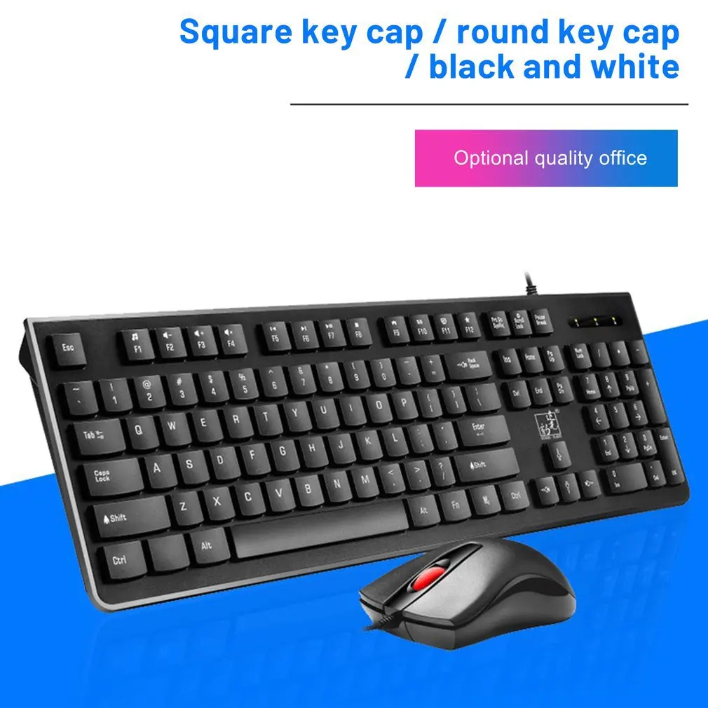 

S500 Wired keyboard Mouse Kit 104 Round square Keycaps USB keyboard Gamer Ergonomic Mause For Windows PC Laptop Office
