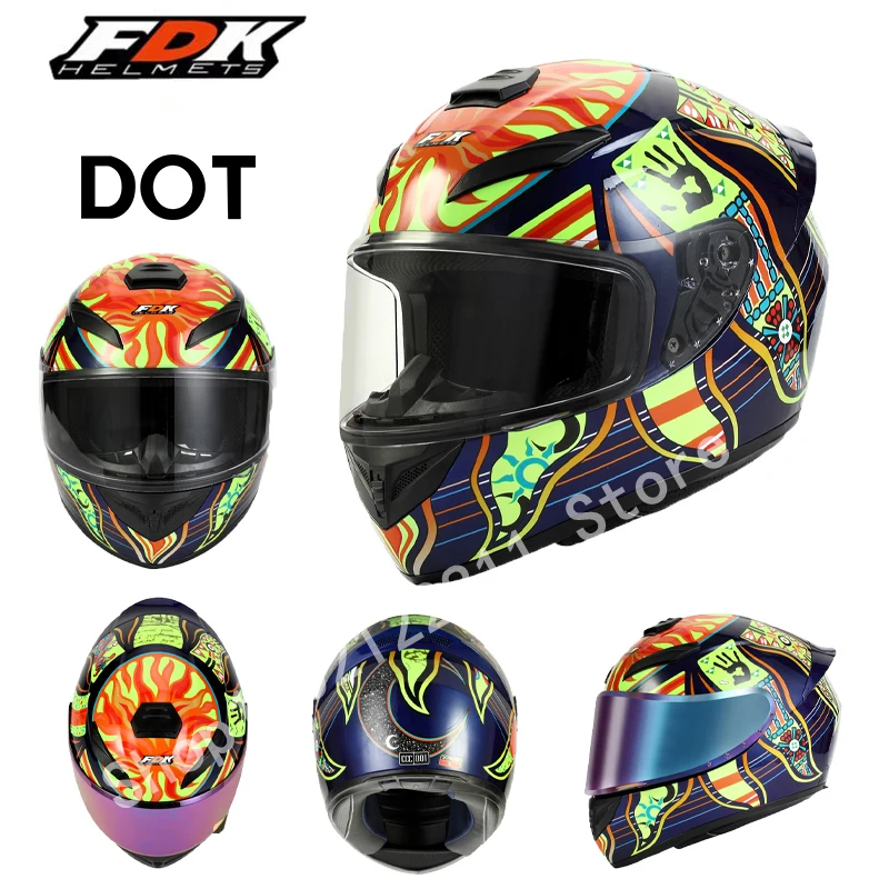 

Five Continents Motorcycle Helmet Full Face Racing Helmet DOT approved Helmet Cascos De Moto Off Road Motocross