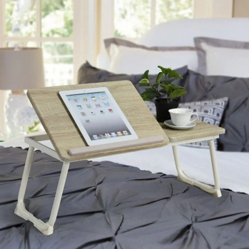 

Foldable Laptop Table Bed Desk Breakfast Serving Tray Portable Mini Picnic Ultra Lightweight Lift in Half with Inner Storage
