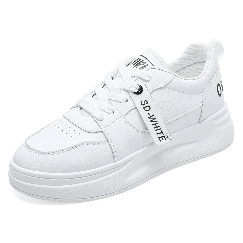 

New Fashion Leather for Woman Casual Shoes Ladies Sport Sneakers Lace Up Running Shoe Woman Platform Sneakers