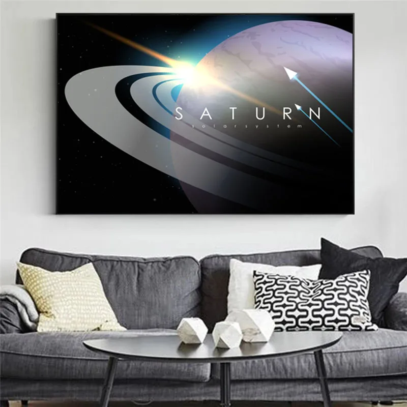

Abstract Solar System Planet Landscape Canvas Painting Wall Art Poster Prints Wall Picture for Living Room Home Wall Cuadros