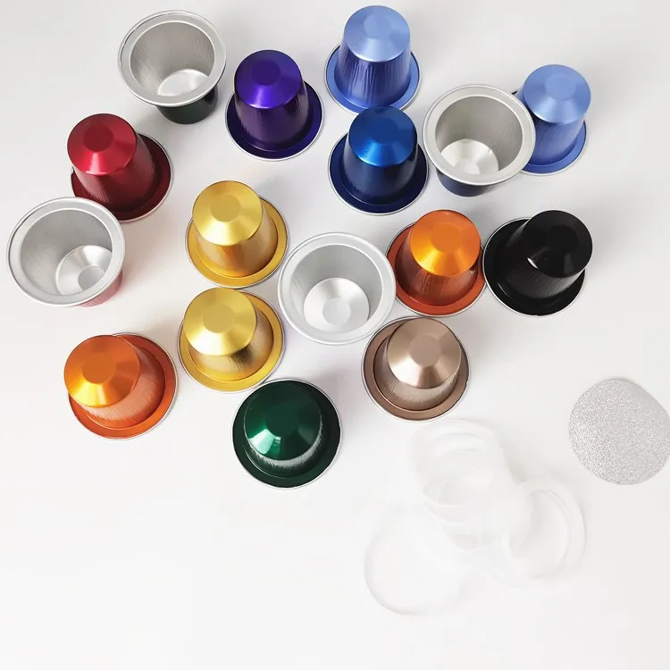 50 шт. одноразовые совместимые капсулы Nespresso пустые кофейные из алюминиевой