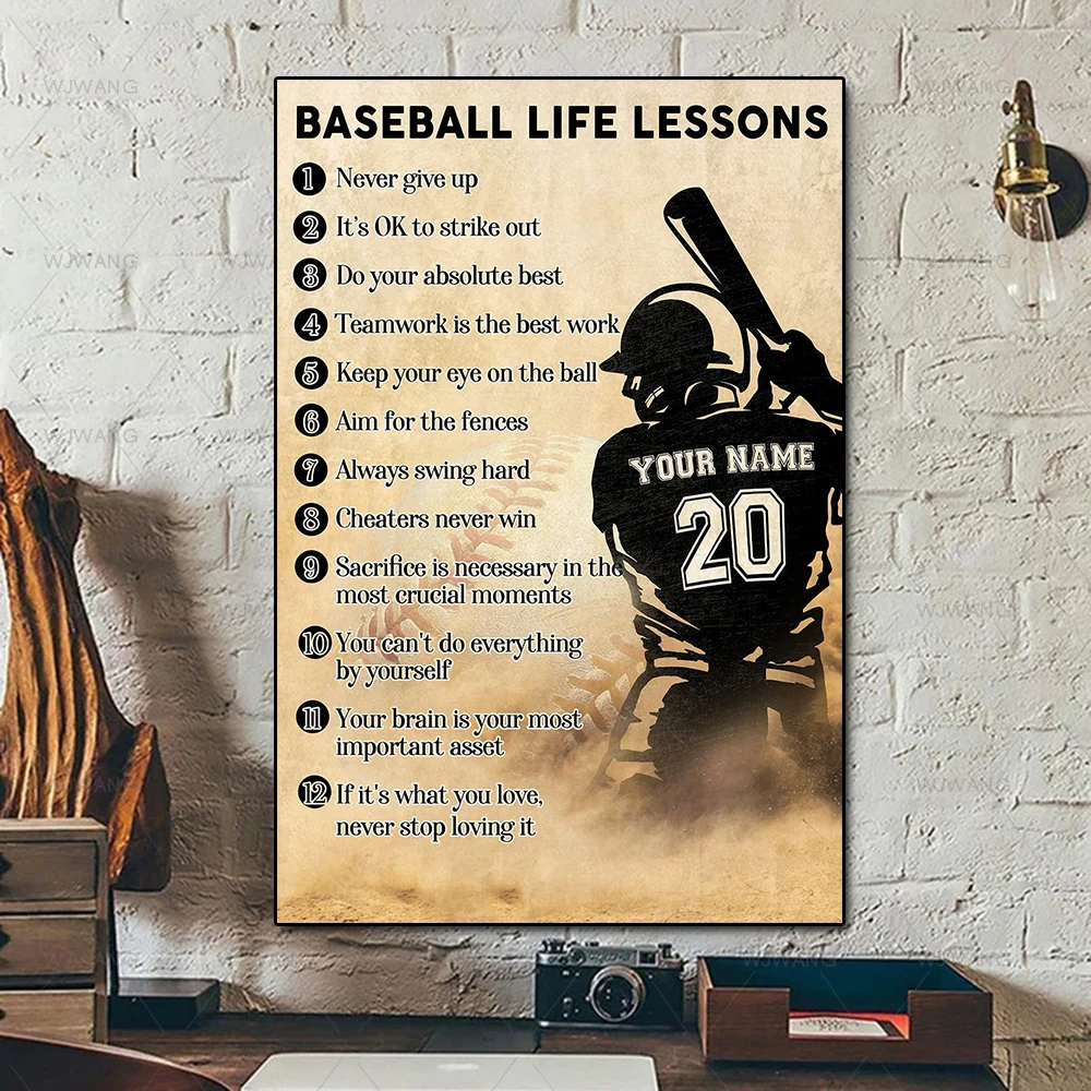 Пользовательский бейсбольный плеер планшетов картины на холсте картина для