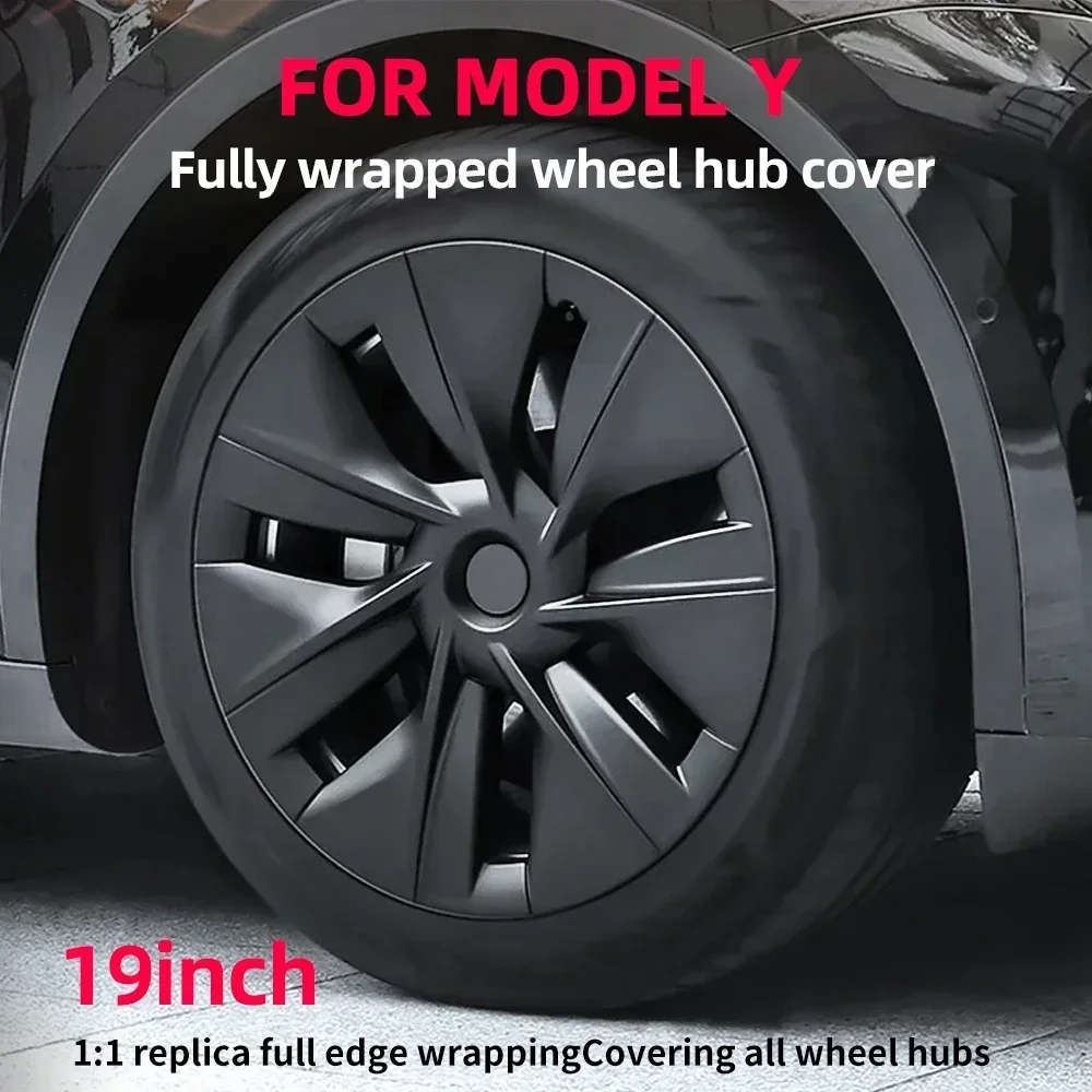 4 шт. 19-дюймовые колпаки для колес Tesla Model Y сменная крышка ступицы колеса полная