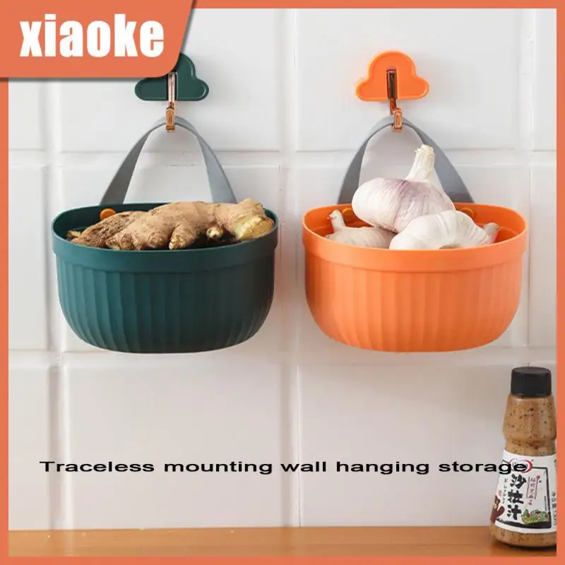 

High Quality Hook Home Hanging Rack Multifunctional Scallion Ginger And Garlic Storage Box Kitchen Accessories Tools 2023