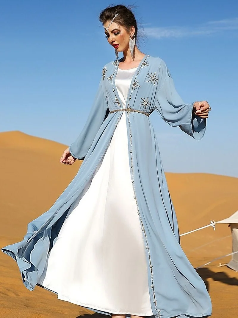 

Ramadan Eid Mubarak Open Kimono Abaya Dubai Turkey Islam Muslim Long Dress Abayas For Women Robe Musulmane Femme Caftan Marocain