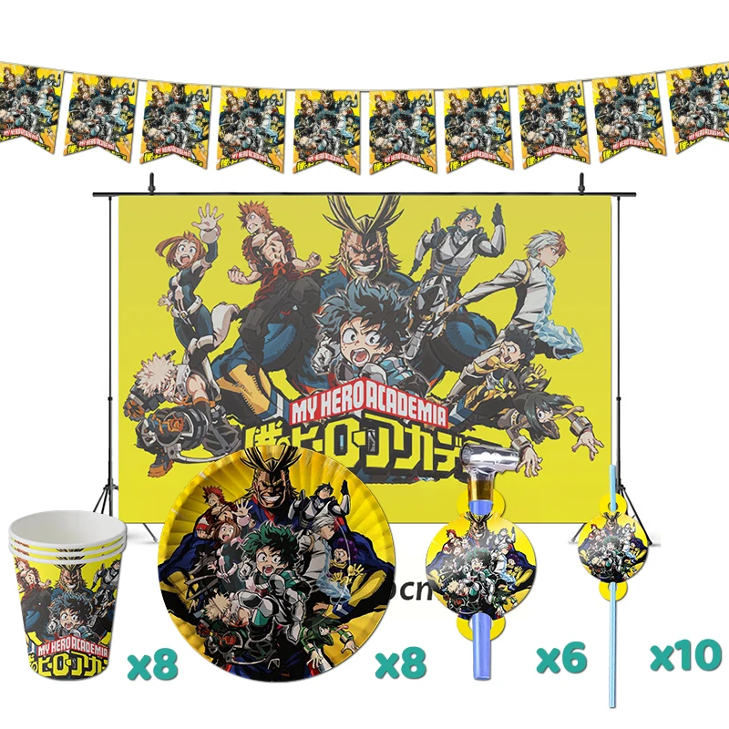 Boku Декорации для вечеринки в честь Дня Рождения с героями академии тематика