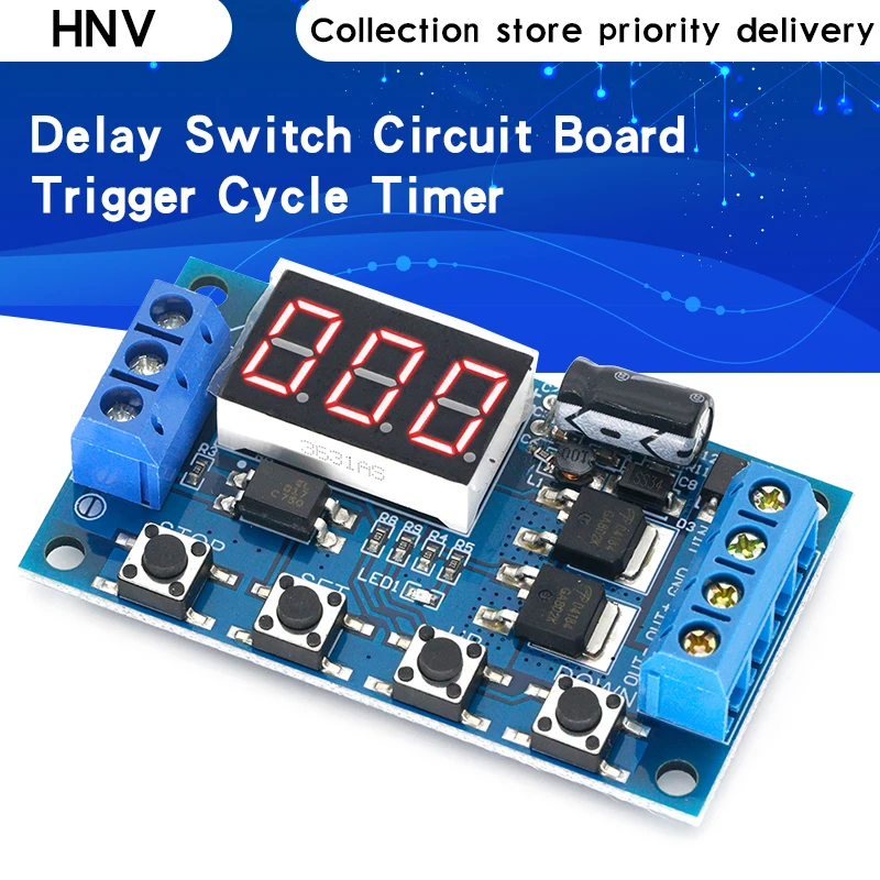 

DC5-40V Dual MOS LED Digital Trigger cycle timing delay switch circuit Board Module