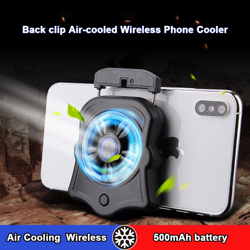 

Air-cooled Mobile Phone Cooler Radiator wireless 500mAh PUBG Rapid Cell Phone Cooling Back Clip Cellphone Radiator Heatsink