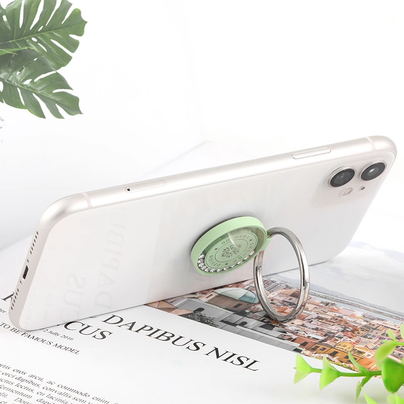 Luxury Metal Finger Ring Holder Clock Shape Mobile Phone Socket Universal Telephone Stand Magnetic Car Bracket Accessories