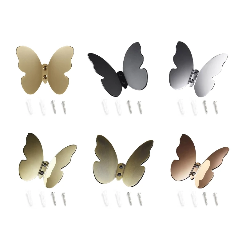 

270F настенный крючок в форме бабочки, латунная вешалка для пальто и одежды, держатель для полотенец, Органайзер