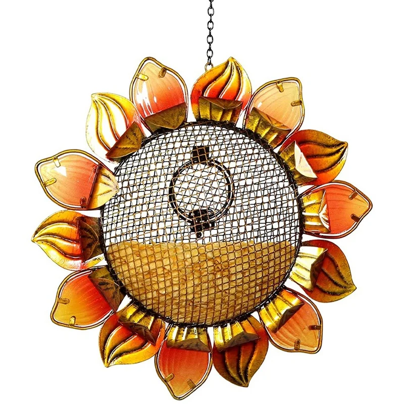

Wild Bird Feeder - Sunflower Bird Feeder With Mesh,Hanging Metal Bird Feeder For Outside Flower Shaped Yard,