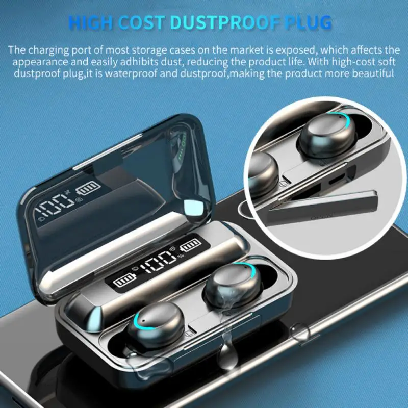

With Charging Box Digital Display Wireless Sports Earphones Waterproof Headset Low Delay Wiht Microphone Sports Earbuds Stereo
