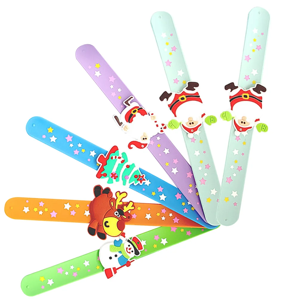 

Christmas Bracelet Slap Bracelets Adults Silicone Children Toy Party Favors Girls Bands Gift Wrist Tape
