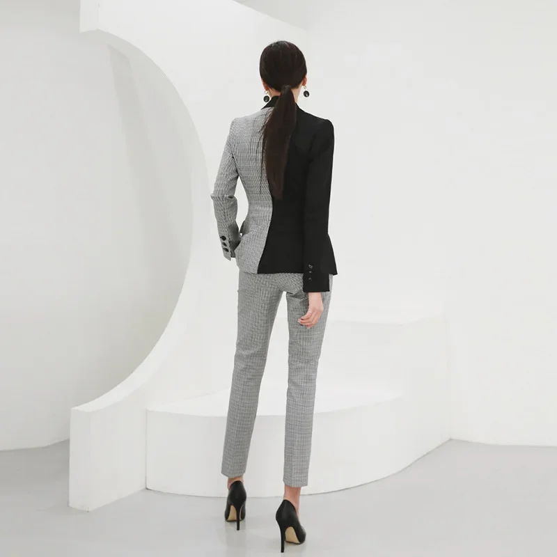 Трансграничный костюм 2023 осень/зима новый светский стиль утягивающие брюки с
