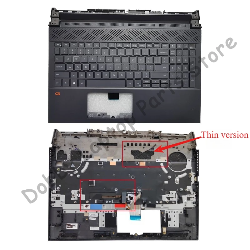Фото Новая сменная клавиатура для ноутбуков Dell Gaming G15 5510 5511 5515 5520 5521 5525, верхняя часть корпуса, подставка для рук, клавиатура с подсветкой 04XJ3D №3