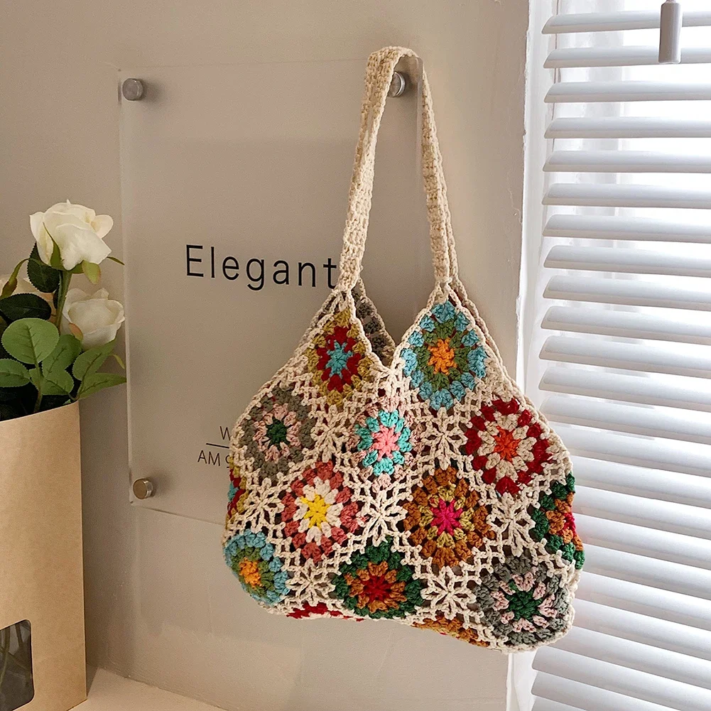Женская сумка-тоут Bloemen Haak Grote Capaciteit Gebordi Trendy Hand информацион四 вырез Boho Tas Vintage