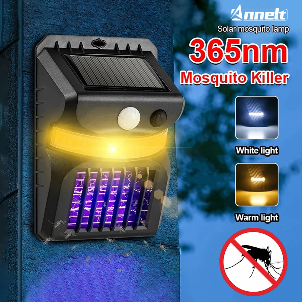 Лампа от комаров на солнечной батарее, уличный Электрический светильник с датчиком движения для насекомых, настенная лампа для сада и двора Лампа от комаров на солнечной батарее, уличный Электрический светильник с датчиком движения для насекомых, настенная лампа для сада и двора