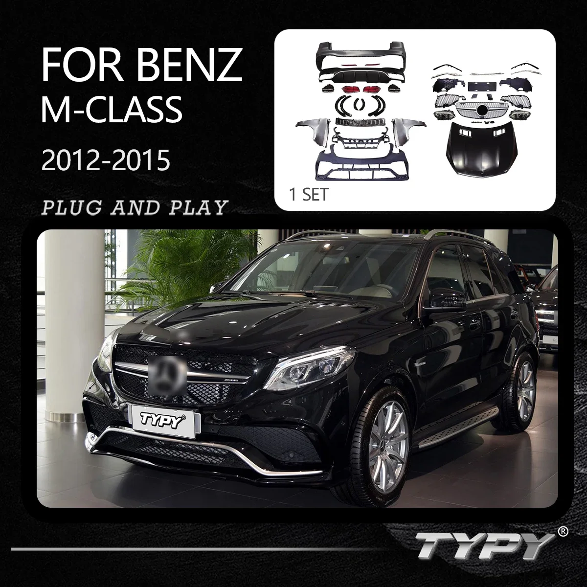 Кузов для автостайлинга в сборе Benz M-Class кузов 2012-2015 модифицированный до GLE W166 AMG 63