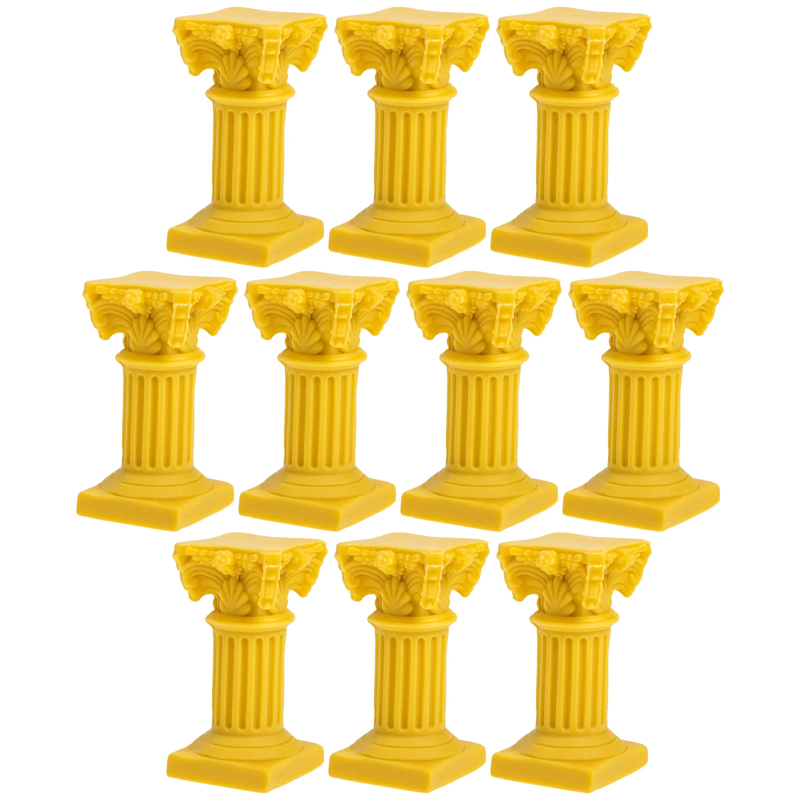 

10Pcs Roman Column Design Candle Holders Resin Candlestick Stand Table Decorations
