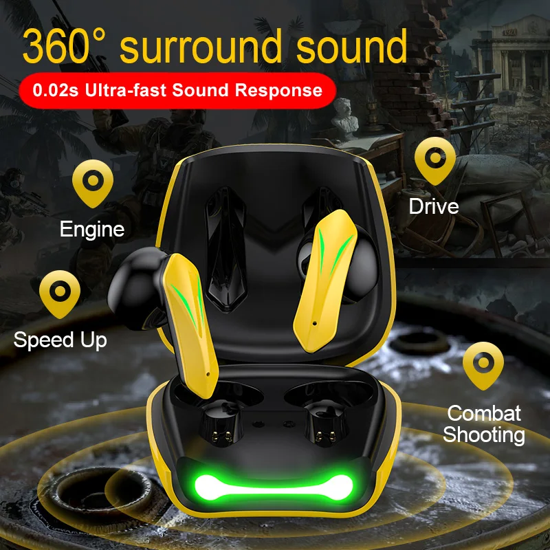 Беспроводные Игровые наушники KLUZOY Bluetooth-гарнитура с низкой задержкой игровые TWS