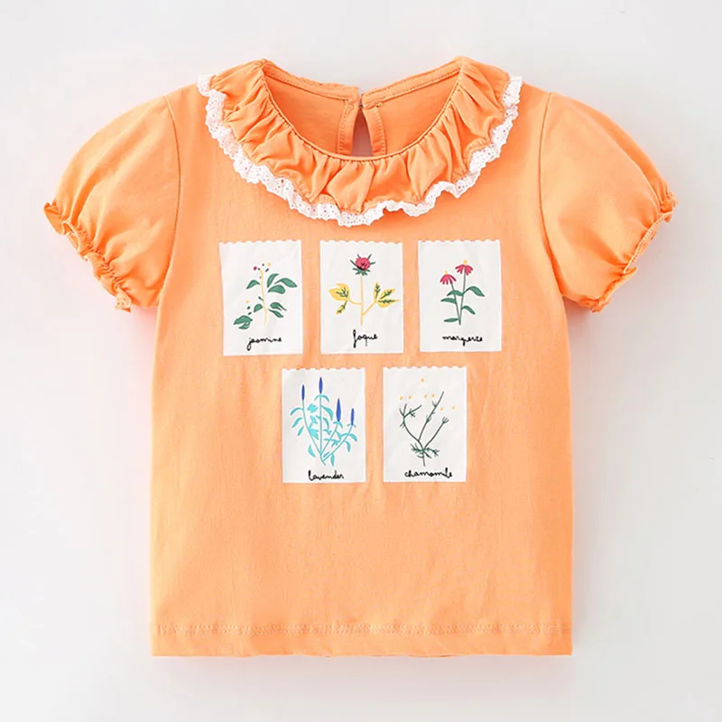 

Брендовая детская качественная футболка из 100% чесаного хлопка, милые летние детские топы с мультяшным рисунком, футболка, Повседневная футболка с коротким рукавом, одежда для маленьких девочек