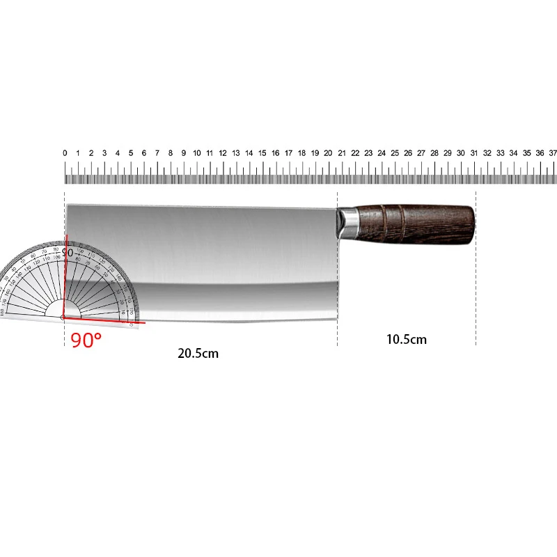8-дюймовый китайский нож шеф-повара 3-слойная сталь лезвие 9Cr18MoV острый для нарезки