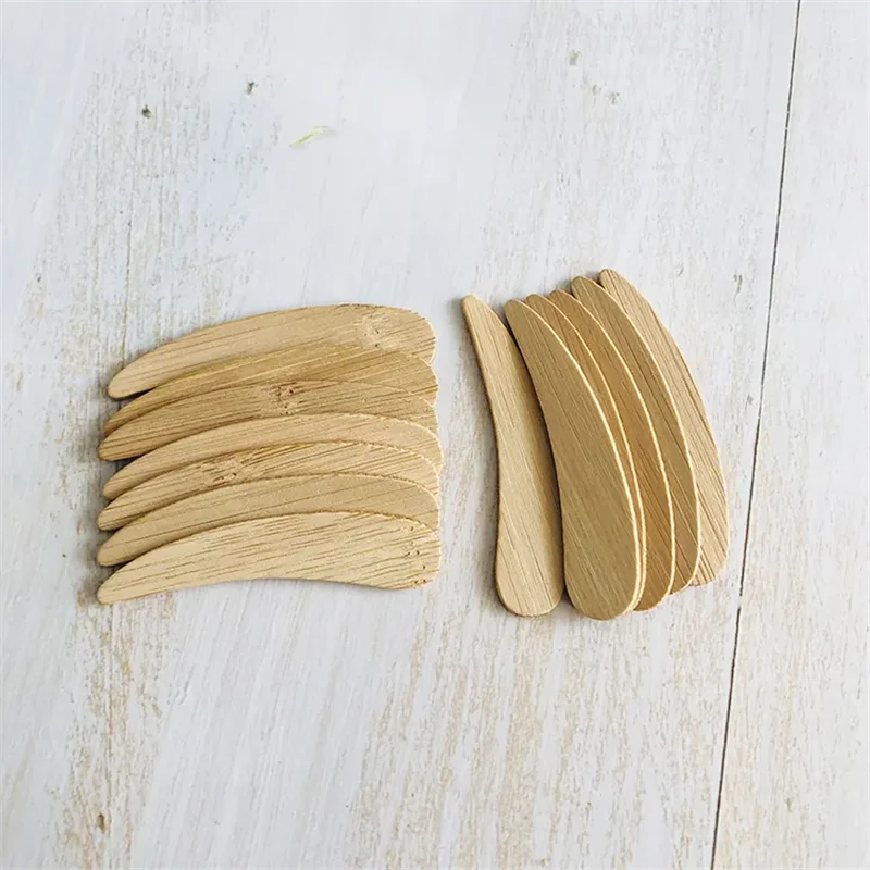 100 шт. экологически чистые бамбуковые мини-кремы для макияжа шпатели ухода за
