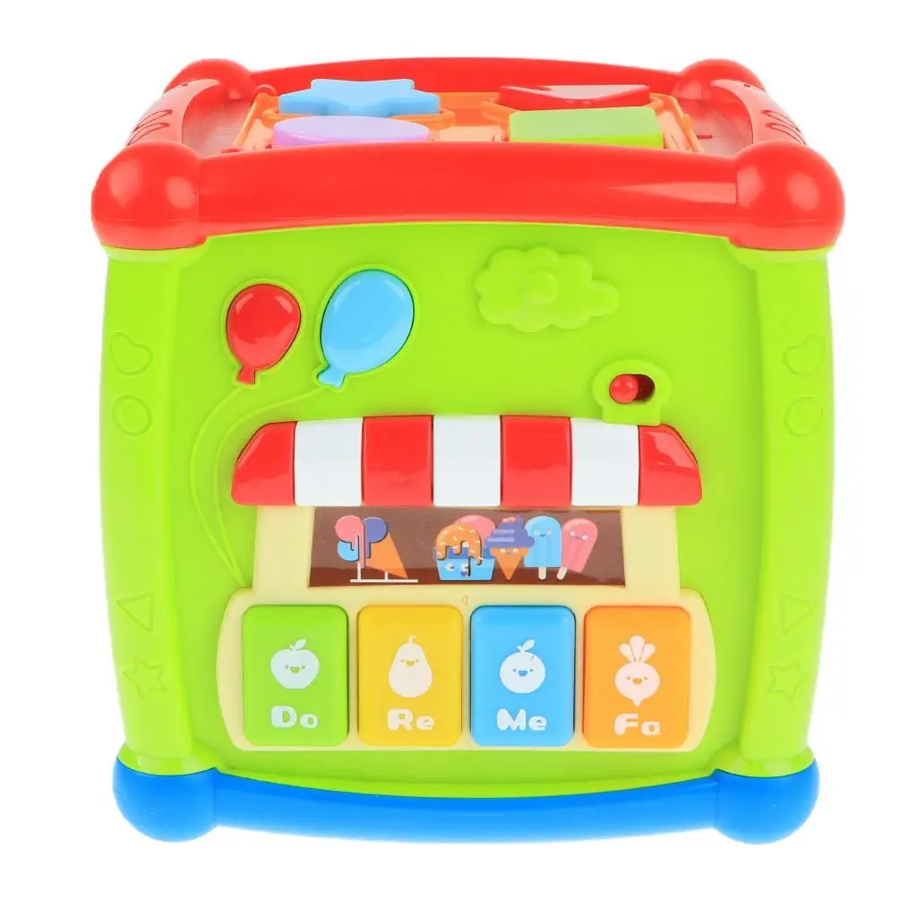

Music & Shape Sorter Box Geometry Blocks Kids Development Toy