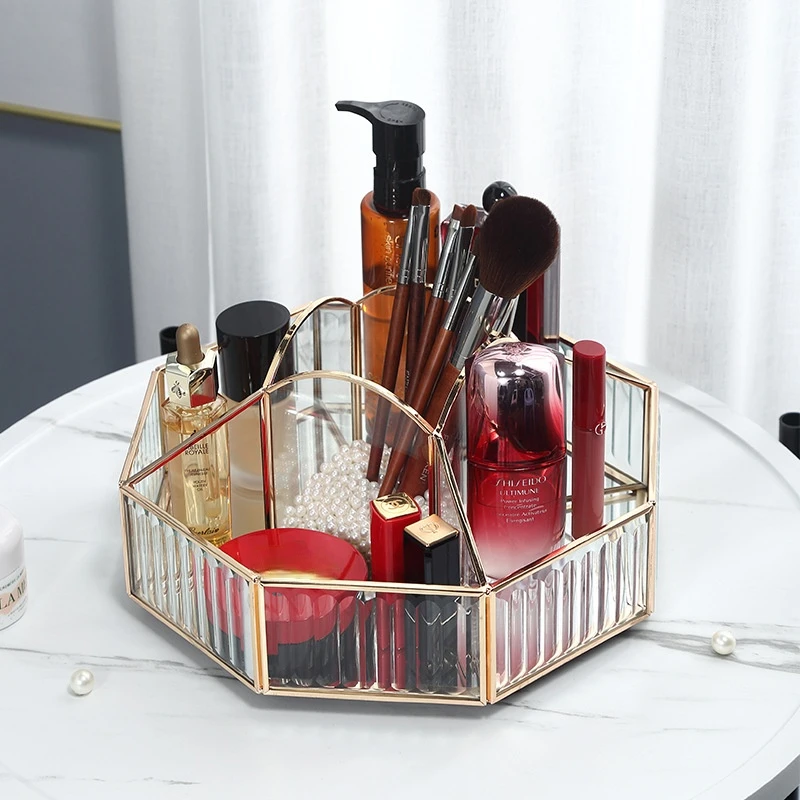 Стеклянная коробка для хранения косметики Changhong вместительная стеклянная