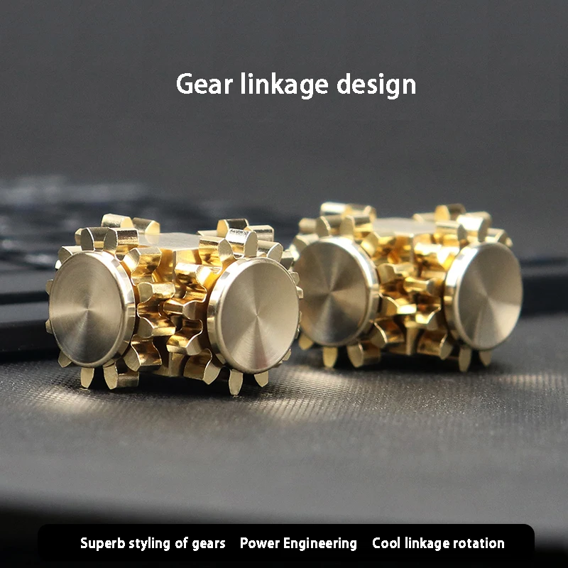 Fingertip Gyro 4 Gears Linkage Finger Pure Copper Metal Magic Cube Figet Spinner Stress Relief Ball Bearing Hand Toy Adhd on - Спиннер-куб из чистой меди на шариковом подшипнике с 4 зубчатыми колесами для расслабления и уменьшения стресса.