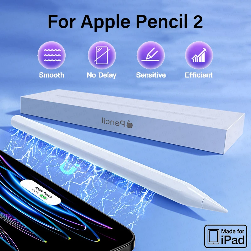 

Оригинальный Apple Pencil 2-го поколения Ipad Pencil 2 стилус iOS планшет для iPad Pro 11 12,9 Air 4 5 7 8 9 10 th Mini 5 6 2018-2023