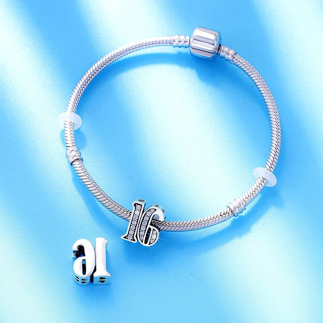 New 925 Sterling Silver 26 A to Z Letter Charm 16th 18th Alphabet Beads Fit Original charms Bracelet DIY Women Jewelry 2