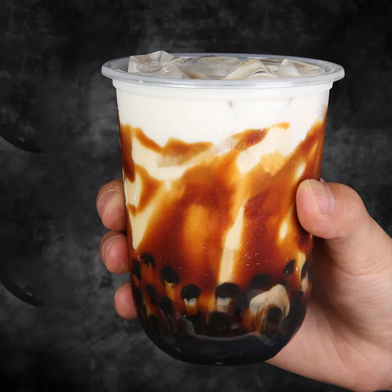 360/500/700 U-образная чашка для пузырькового чая мягкая пластиковая блистера