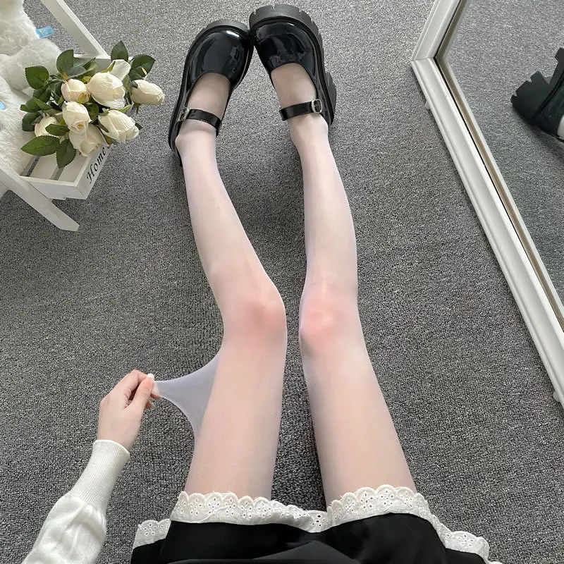 

Women Tights Summer Black White Stockings Sexy High Waist Lolita Pantyhose Thigh High Stockings Anime Cosplay Costumes