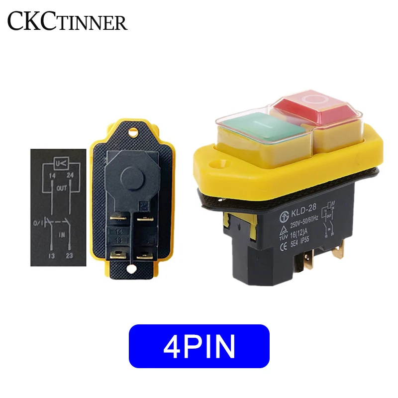 

Электромагнитный переключатель, стартовый переключатель, водонепроницаемый переключатель электроинструмента KLD28/KLD28A, мгновенное освещение, 16 А, 250 В, 4 контакта/5 контактов